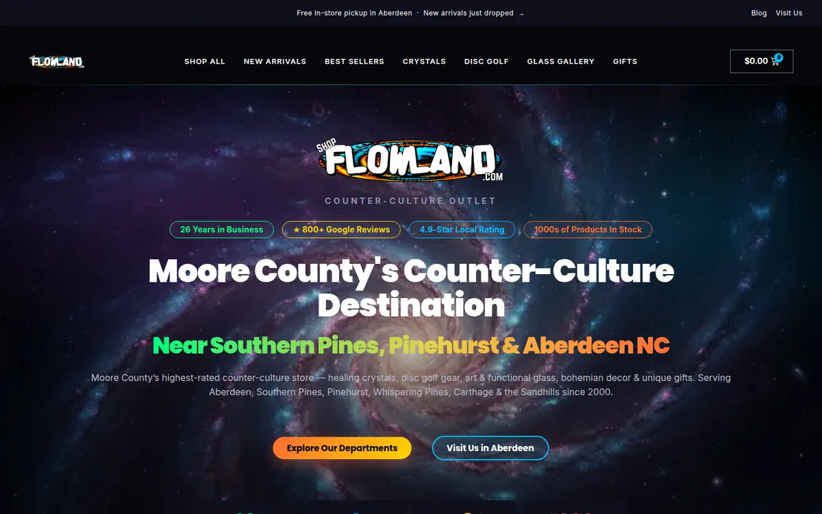 Flowland Counter Culture Outlet website preview