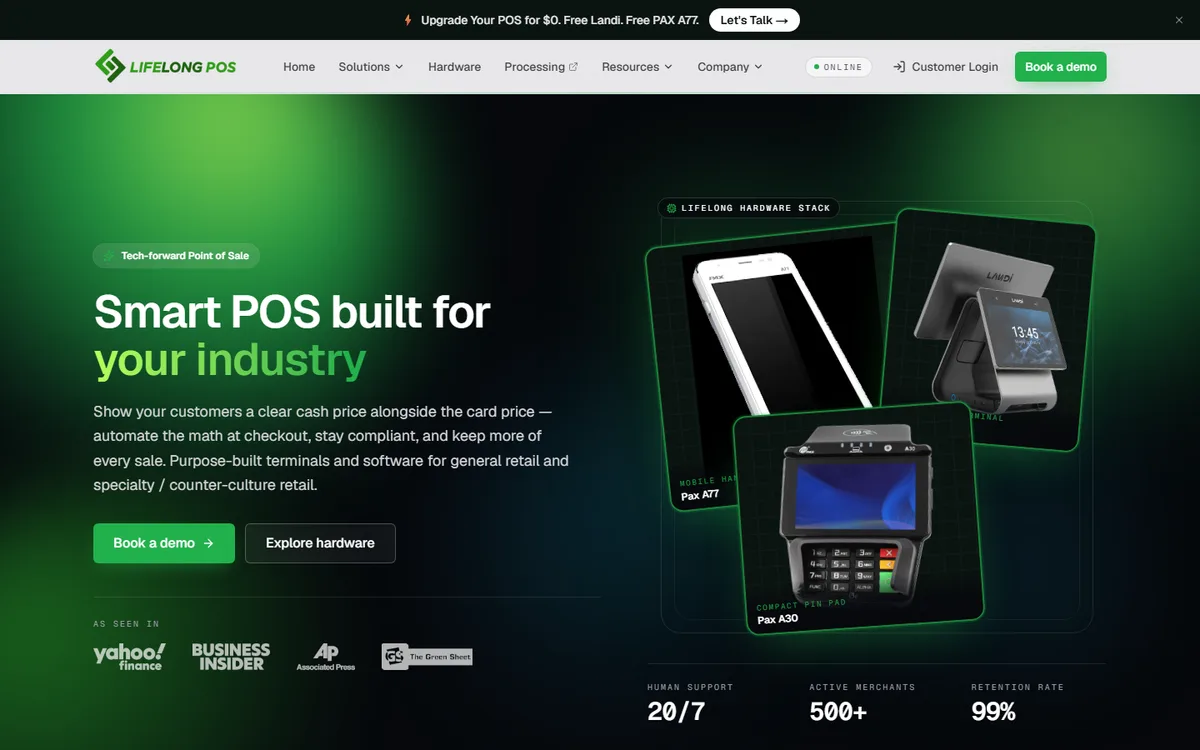 Lifelong POS website preview